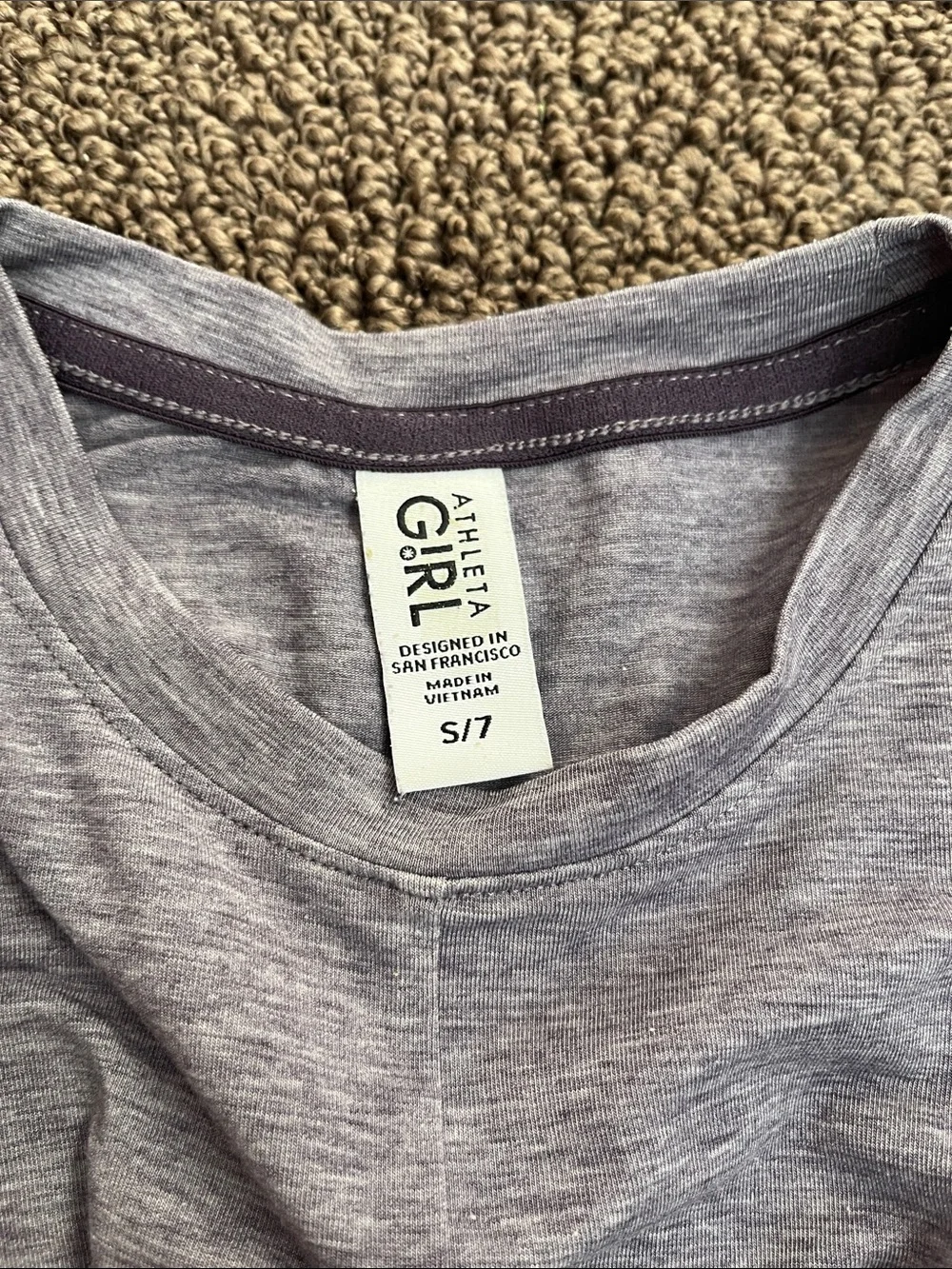 Athleta Girl Multicolor Speckled Leggings Sz M (8-10) & Lavendar Top, Sz S (7)